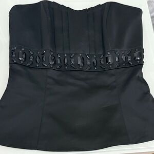 White House Black Market Black Camisole with Embellishments